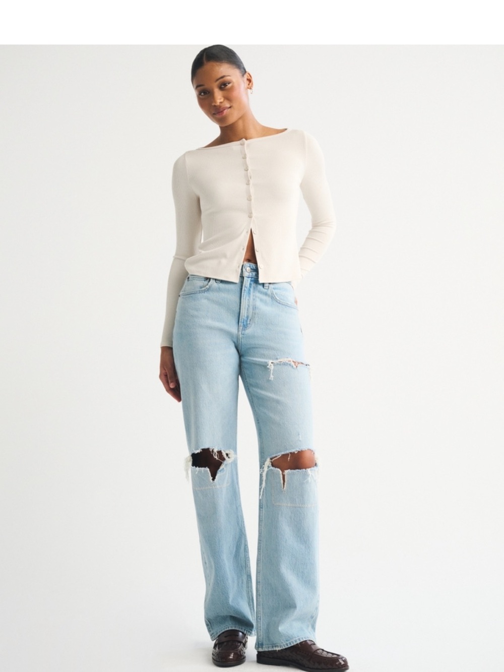 Abercrombie & Fitch Curve Love Ultra High Rise 90s Relaxed Jean